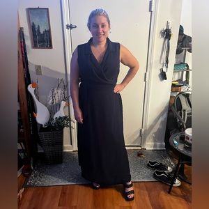 Navy Blue maxi wrap formal dress